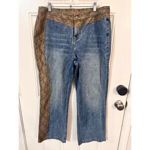 VTG Y2K Lace Trim Low Rise Jeans Women’s Plus Size 16